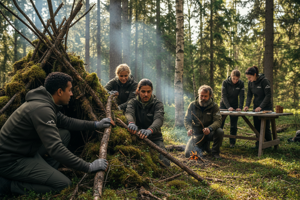 B-READY plus website link 🔥 SURVIVAL TRAINING &amp; BUSHCRAFT - Premium Team-Building Erlebnis!

Extremes Team-Building in der Wildnis! Survival-Skills, Bushcraft-Techniken und Team-Challenges - das intensive Erlebnis für Ihr Team.

✅ Was ist enthalten (€3,000):
🏕️ 6-8 Stunden Intensiv-Programm - Survival &amp; Bushcraft Training
👨🏫 2-3 Survival-Experten - Professionell zertifiziert
🔥 Feuer machen - Ohne Feuerzeug, verschiedene Techniken
🏠 Shelter-Bau - Notunterkunft aus Naturmaterialien
🗺️ Navigatio