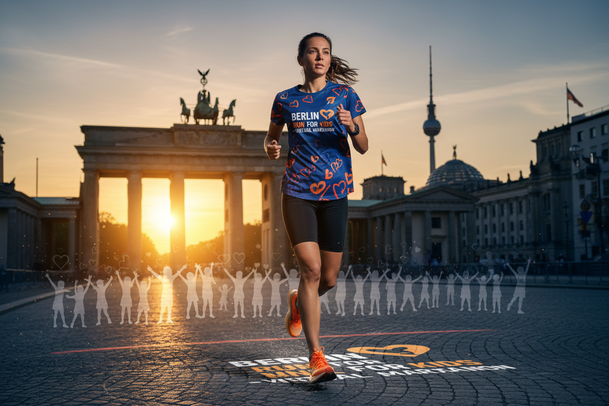 B-READY Virtual Marathon Berlin 2026 | Charity Run für Kinder | Inkl. Trikot & Spendenquittung