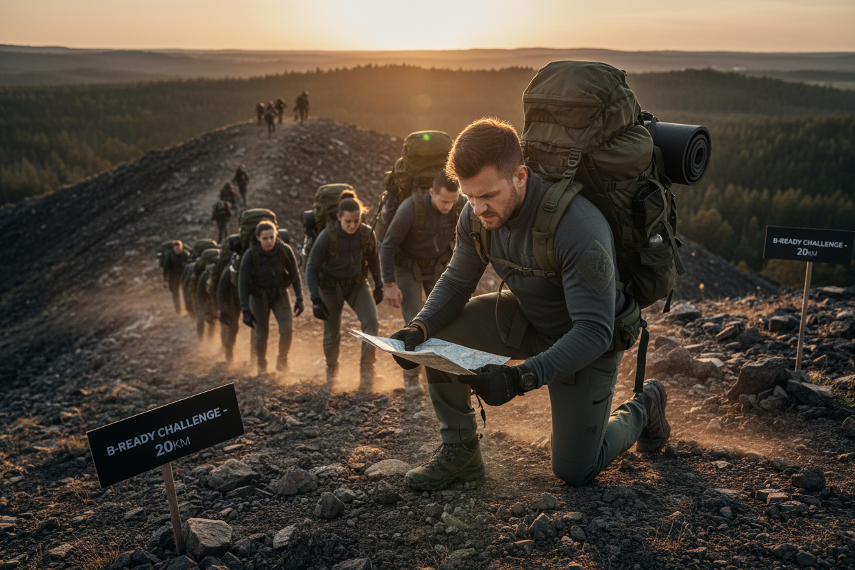 B-READY26.com 💪 GEPÄCKMARSCH TACTICAL FITNESS - Extreme Herausforderung!

Fitness &amp; Orientierung auf Bundeswehr-Niveau! Keine militärische Ausbildung, sondern pure Fitness-Challenge!

✅ Was ist enthalten:
🎒 10-100 km Marsch - Wählbare Distanz
⚖️ Rucksack 5-15 kg - Gewicht nach Level
🗺️ Karte &amp; Kompass - Navigation ohne GPS
⏱️ Zeitfenster - Realistische Challenges
🏆 Teamwertung - Gemeinsam stark
📊 Performance-Tracking - Deine Leistung
🏅 Finisher-Medaille - Tactical Design
📜 Zertifikat - Leistu