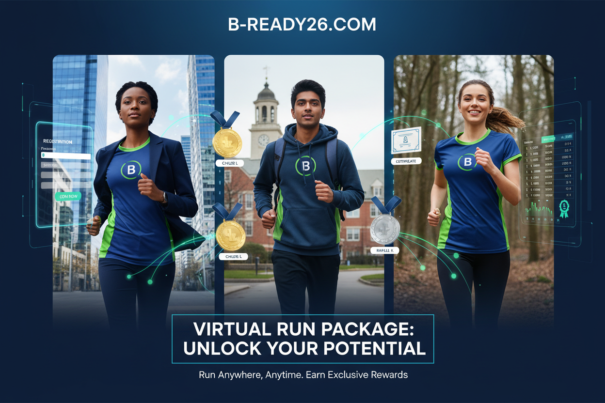 B-READY26.COM PRESENTIERT 🟢 VIRTUAL RUN PAKET - Digital &amp; Flexibel

Ideal für Firmen, Schulen &amp; Organisationen! Kein Behördenaufwand, schnell umsetzbar, maximale Flexibilität.

✅ Was ist enthalten:
🎽 Individuelles Trikot-Design - Mit eurem Logo &amp; Farben
📱 Digitale Anmeldeplattform - Einfache Registrierung
🗺️ Freie Streckenwahl - Jeder läuft wo er will
🏅 Digitale Medaillen - Personalisiert mit Namen
📜 Digitale Zertifikate - Zum Download
🏆 Community-Ranking - Leaderboard für eure Gruppe
❤️ 