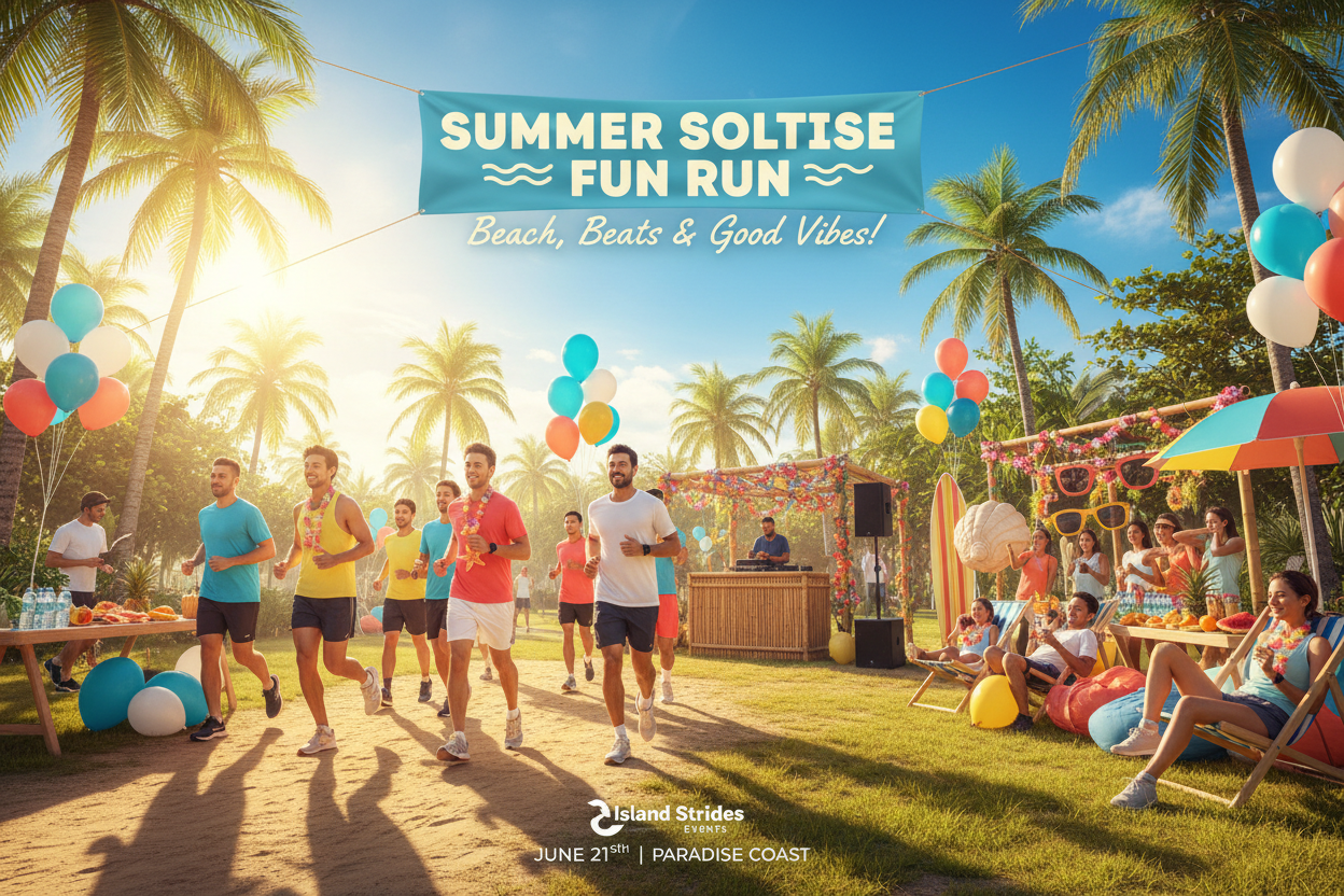 B-READY26.COM ☀️ SUMMER FUN RUN - Sommer, Sonne, Laufen!

Das ultimative Sommer-Lauf-Event! Strand oder Park, Musik, Fotos und gute Vibes!

✅ Was ist enthalten:
🏖️ Strand/Park Location - Schönste Spots
🎵 Musik &amp; DJ - Gute Stimmung garantiert
📸 Foto-Stationen - Instagram-ready
🎽 Event-Shirt - Sommerliches Design
🏅 Finisher-Medaille - Beach-Style
🚰 Erfrischungen - Wasser, Obst, Snacks
🎉 After-Run Party - Musik &amp; Chill-Area
❤️ Optional: Charity - Gutes tun