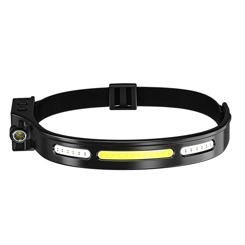 B-READY Running Marathon night COB LED White Red Light 5 Lighting Modes Headlamp Sensor Headlight With Built In Battery Flashlight USB Rechargeable Torch