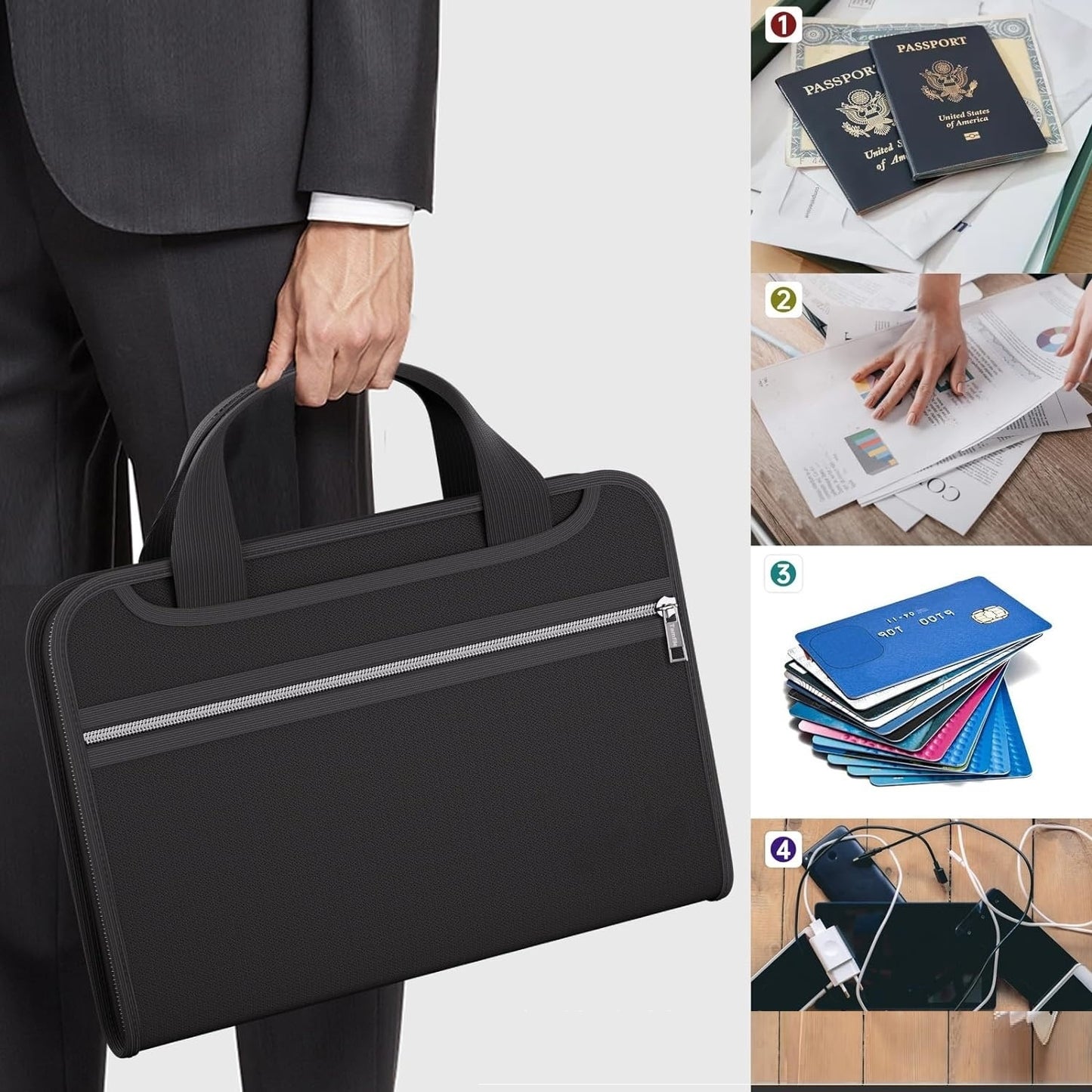 B-READY Fireproof Portable Handle Strap With Expanding File Folder Zipper B-PREPARED 2026