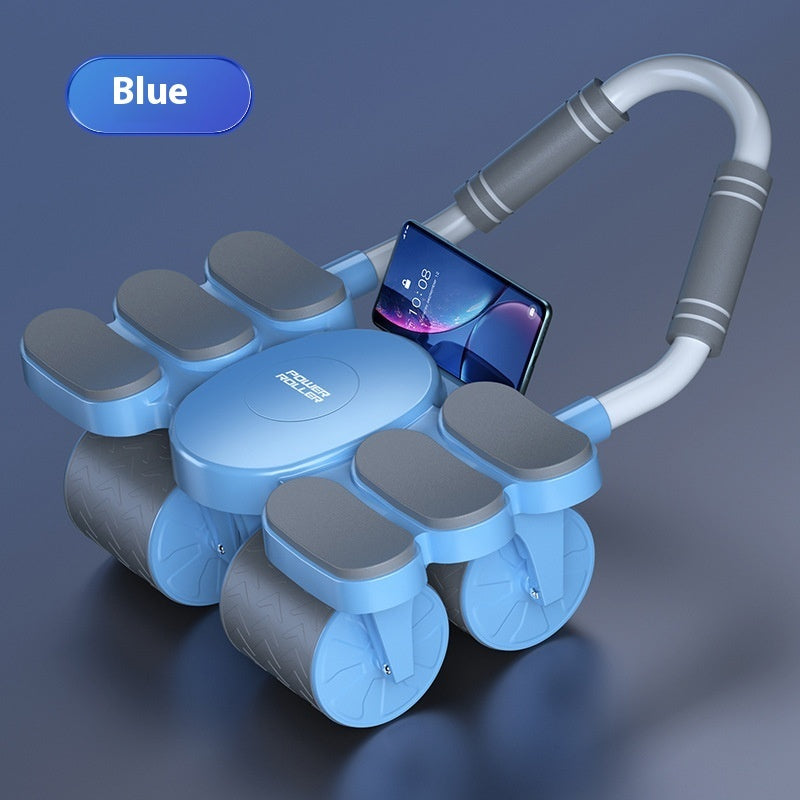 B-READY Home Four-wheel Abdominal Wheel Automatic Rebound Abdominal Muscle Training Firm Abs Thin Belly AB Roller Sports Fitness Equipment