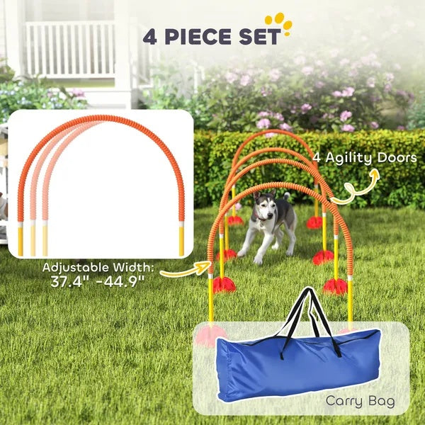 B-READY 4 Piece Dog Agility Course Backyard Set , Carry Bag