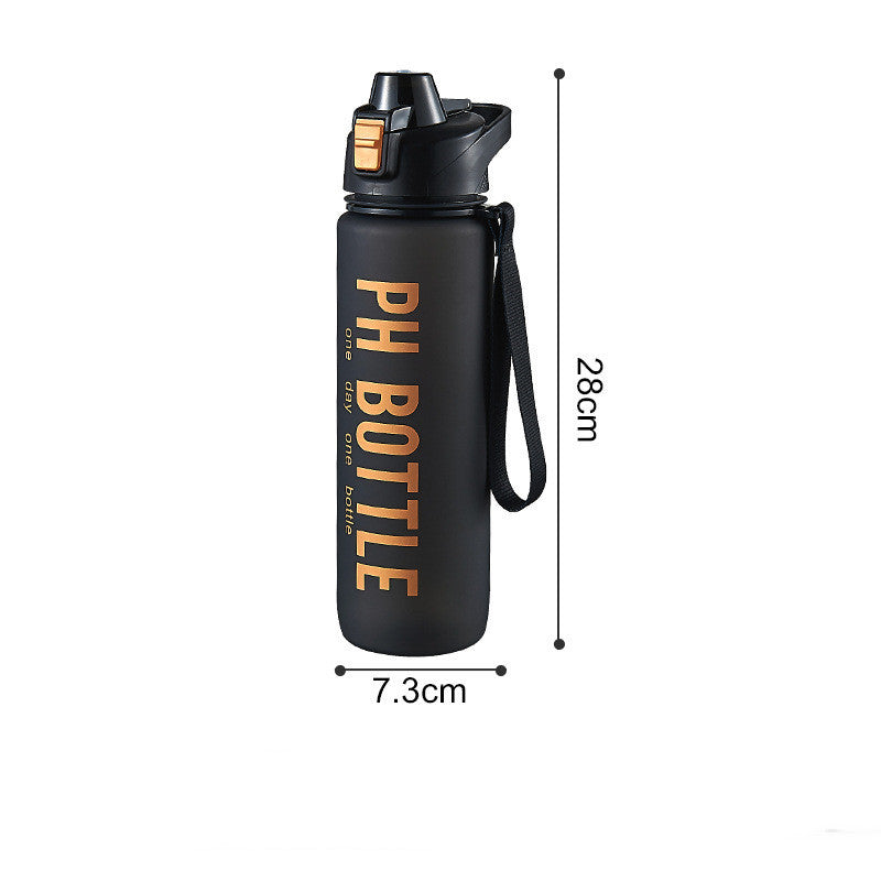 B-READY Smart Portable Large Capacity Plastic Water Bottle Gym Sport Travel Bottle Black Edition