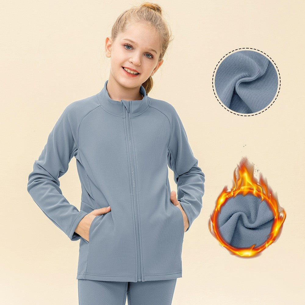 B-READY Kids' Warm Yoga Suit Zipper Running