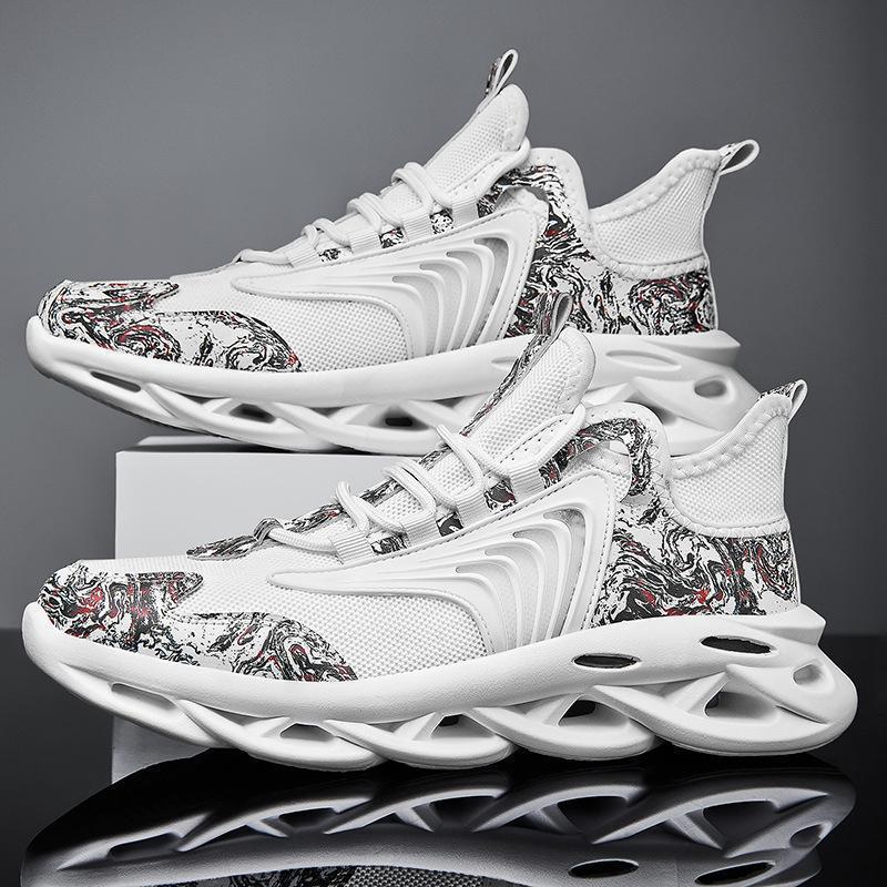 B-READY Unisex Running Sneaker 2026 – Atmungsaktive Marathon Schuhe mit weicher, dämpfender Sohle Graffiti Shoes