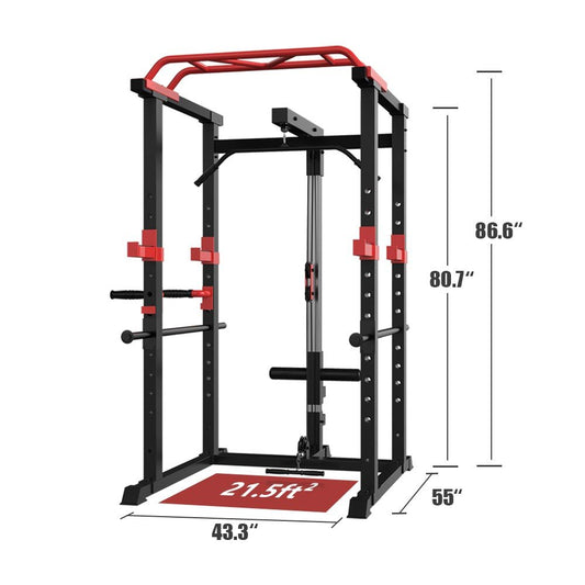 B-READY Multi-functional Power Cage Home Adjustable Pullup Squat Rack Capacity Comprehensive Fitness Barbell Rack