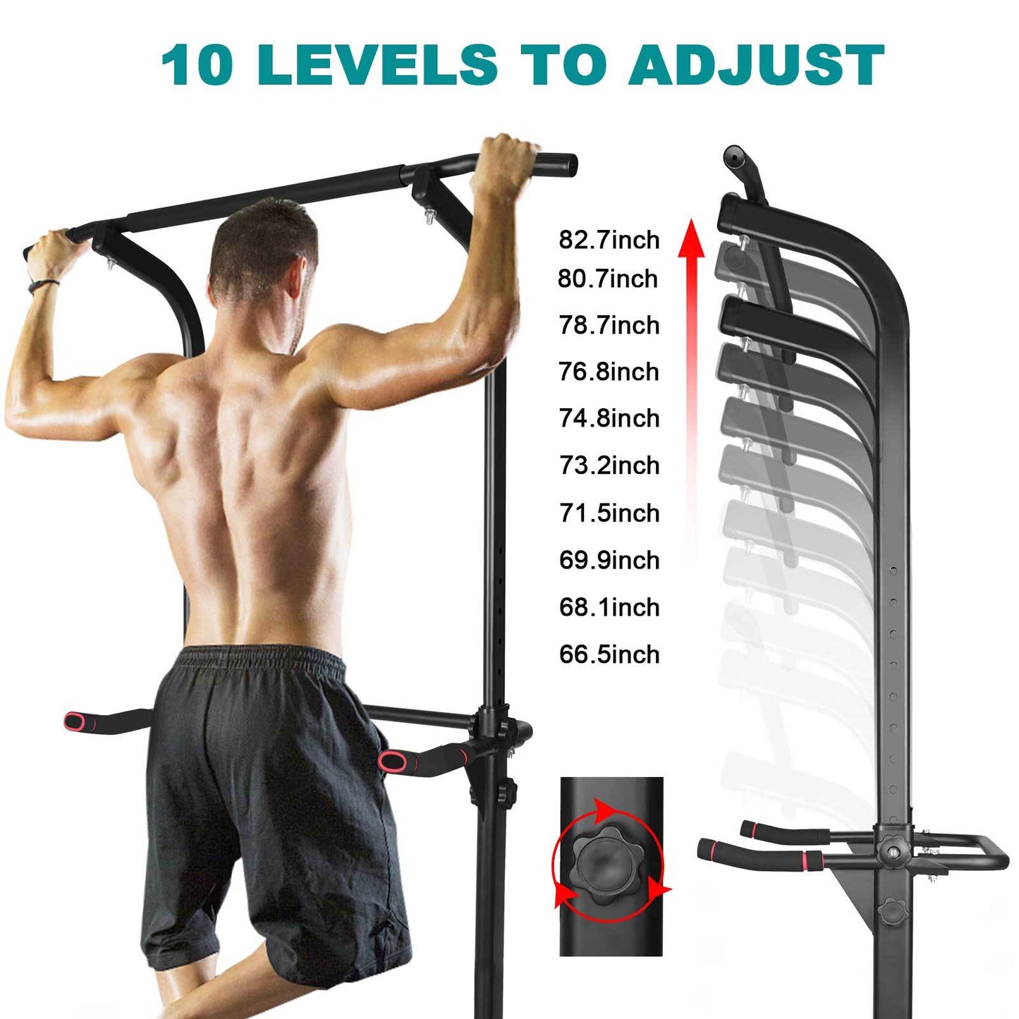 B-READY Power Tower Exercise Parallel Bar Pull-Up Bar