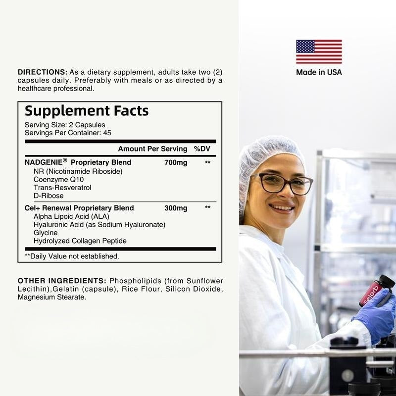 B-READY NAD+ Woman Oral Supplement Of Nadnicotinamide Nucleosides Capsules