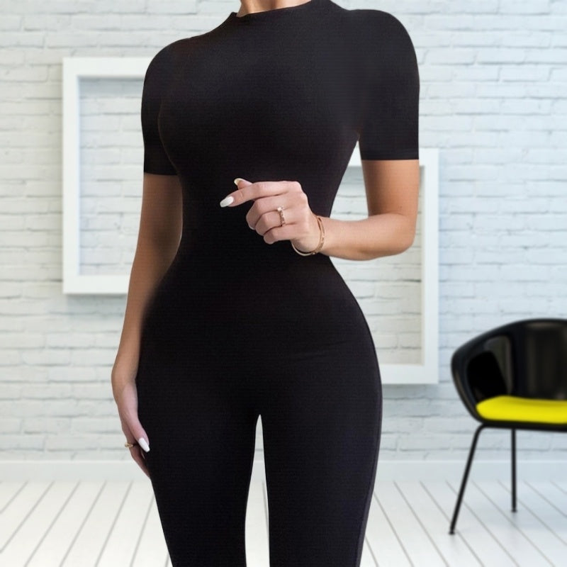 B-READY Fashion Short Sleeve Sports Yoga Jumpsuit