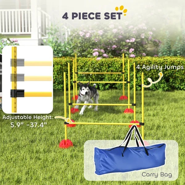 B-READY 4 Piece Dog Agility Course Backyard Set , Carry Bag