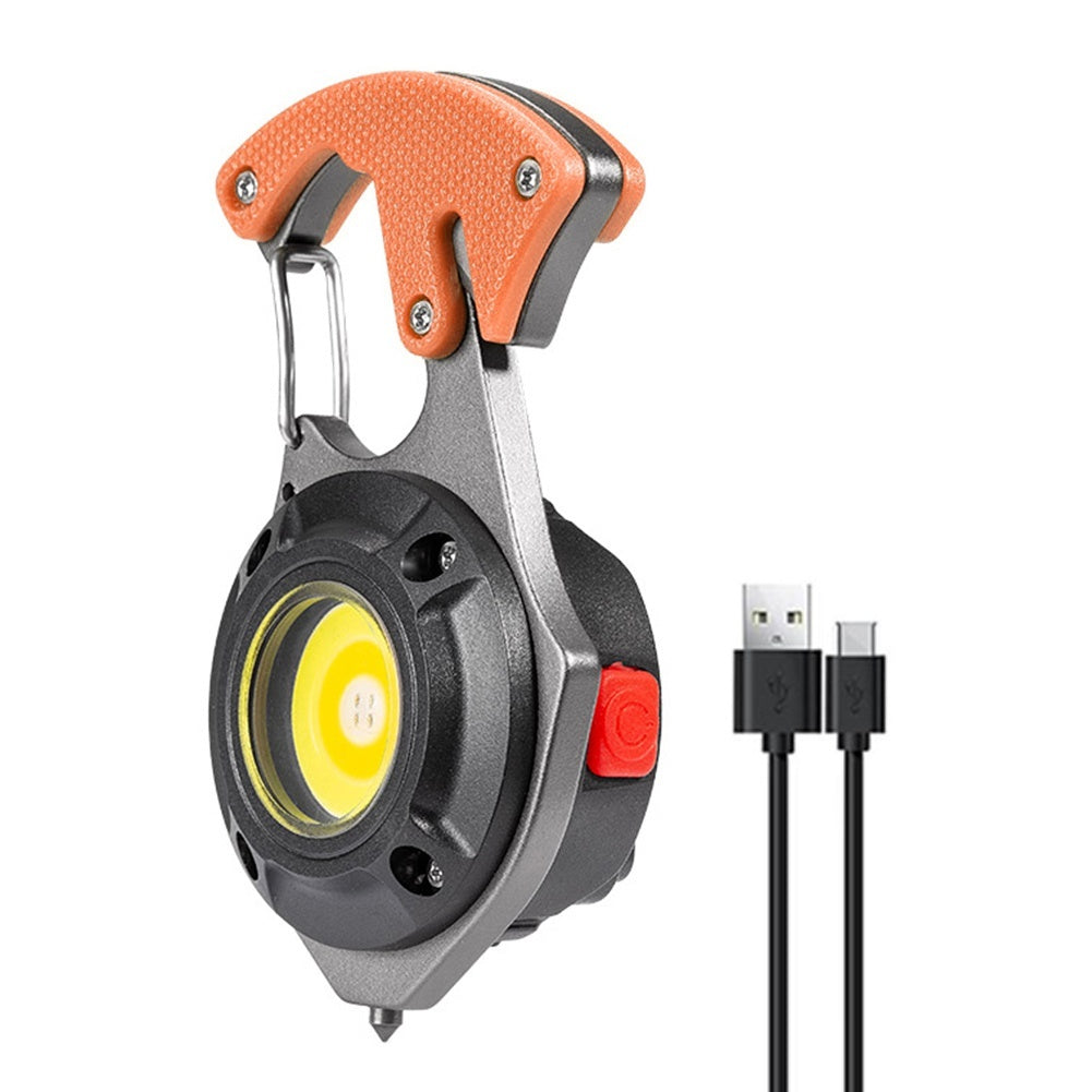 B-READY Mini LED Schlüssel­anhänger Taschen­lampe – ultrakompakt & kräftiges Licht SOS Pfeife USB Notfall Kit Werkzeug Geschenk Idee fuer Papa oder Freund Ehemann 500 mAh