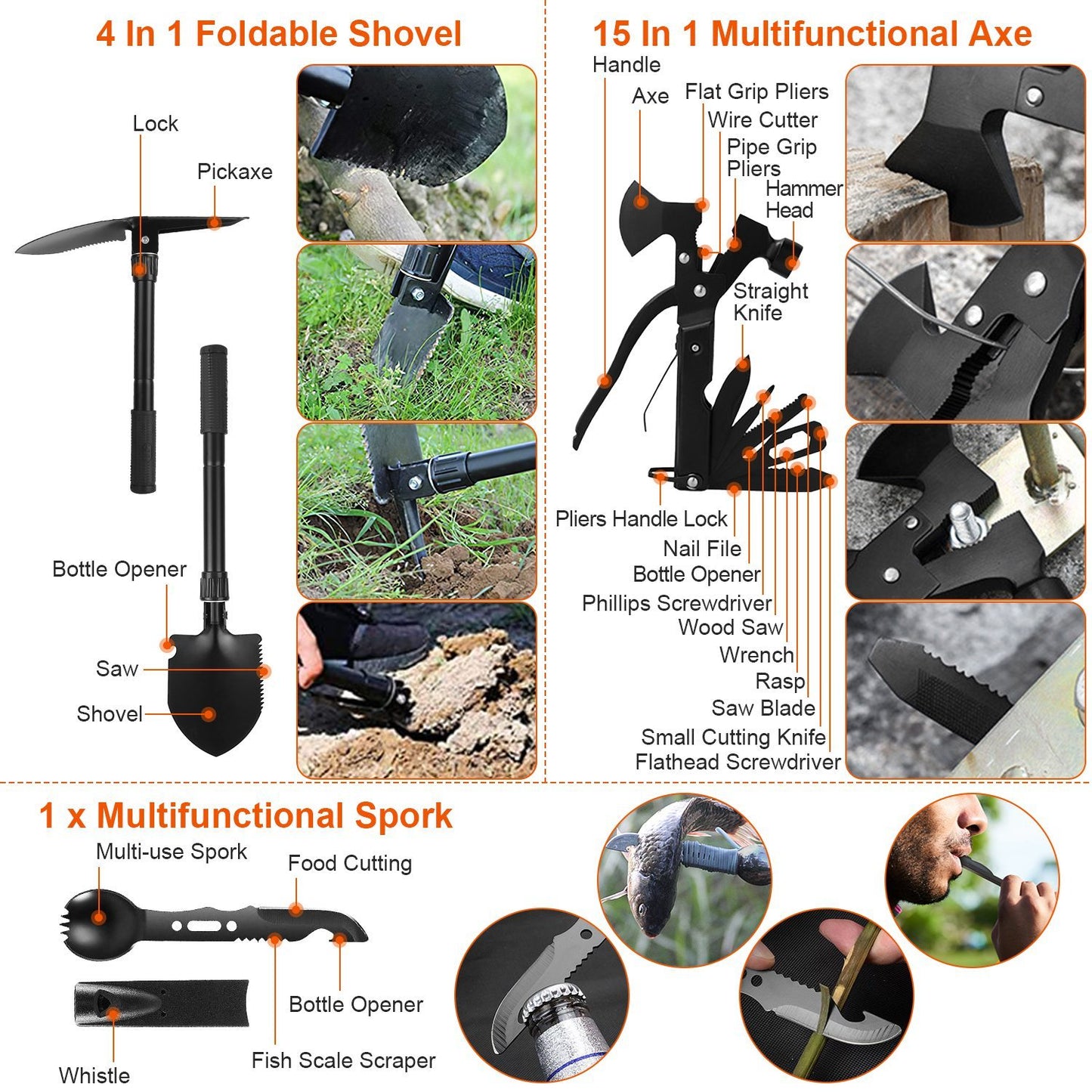 B-READY 121Pcs Per Set Survival Kits Professional Emergency Survival Gear Tactical First Aid Kit Supplies For Outdoor Adventure Camping Hiking Hunting