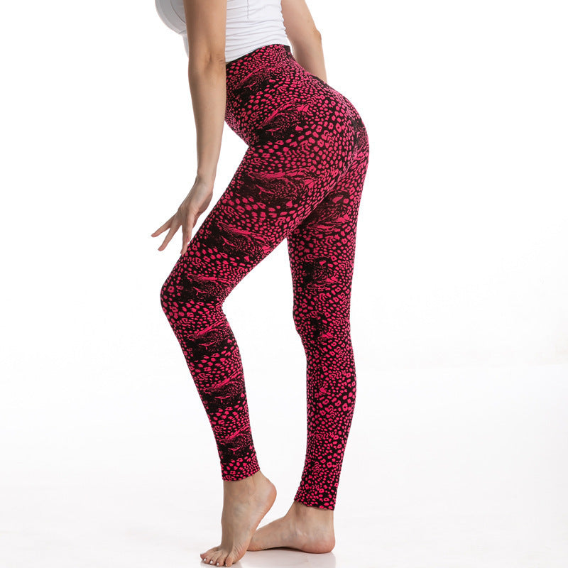 B-READY Woman Gym High Waist Leopard Print Leggings