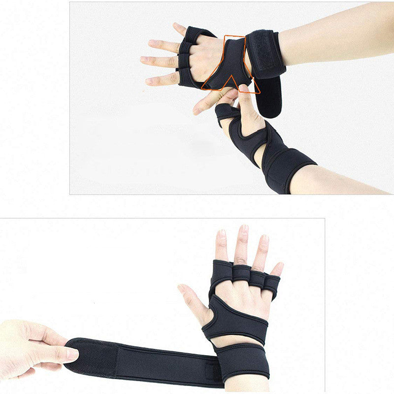 B-READY New Sports Half Finger Gloves Non-slip Silicone Palm Protection Fitness Equipment Gloves Gym