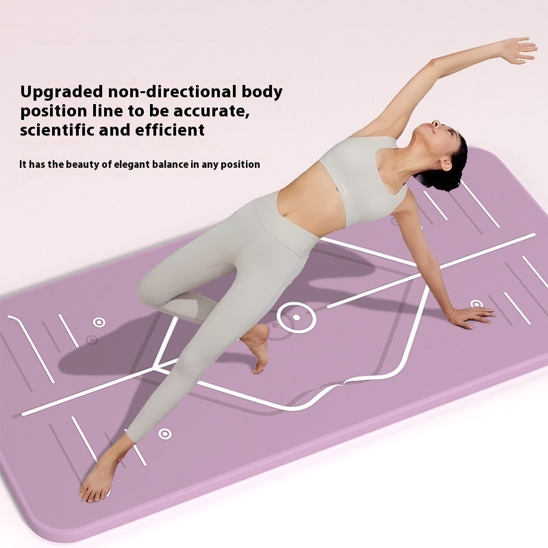 B-READY Home Yoga Mat Body Line TPE Anti-skid Shock Absorption incl. Yoga Beginner Course perfect Gift