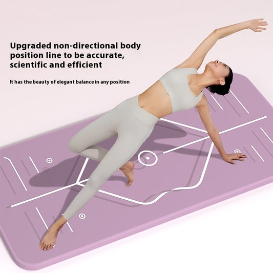 B-READY Home Yoga Mat Body Line TPE Anti-skid Shock Absorption incl. Yoga Beginner Course perfect Gift