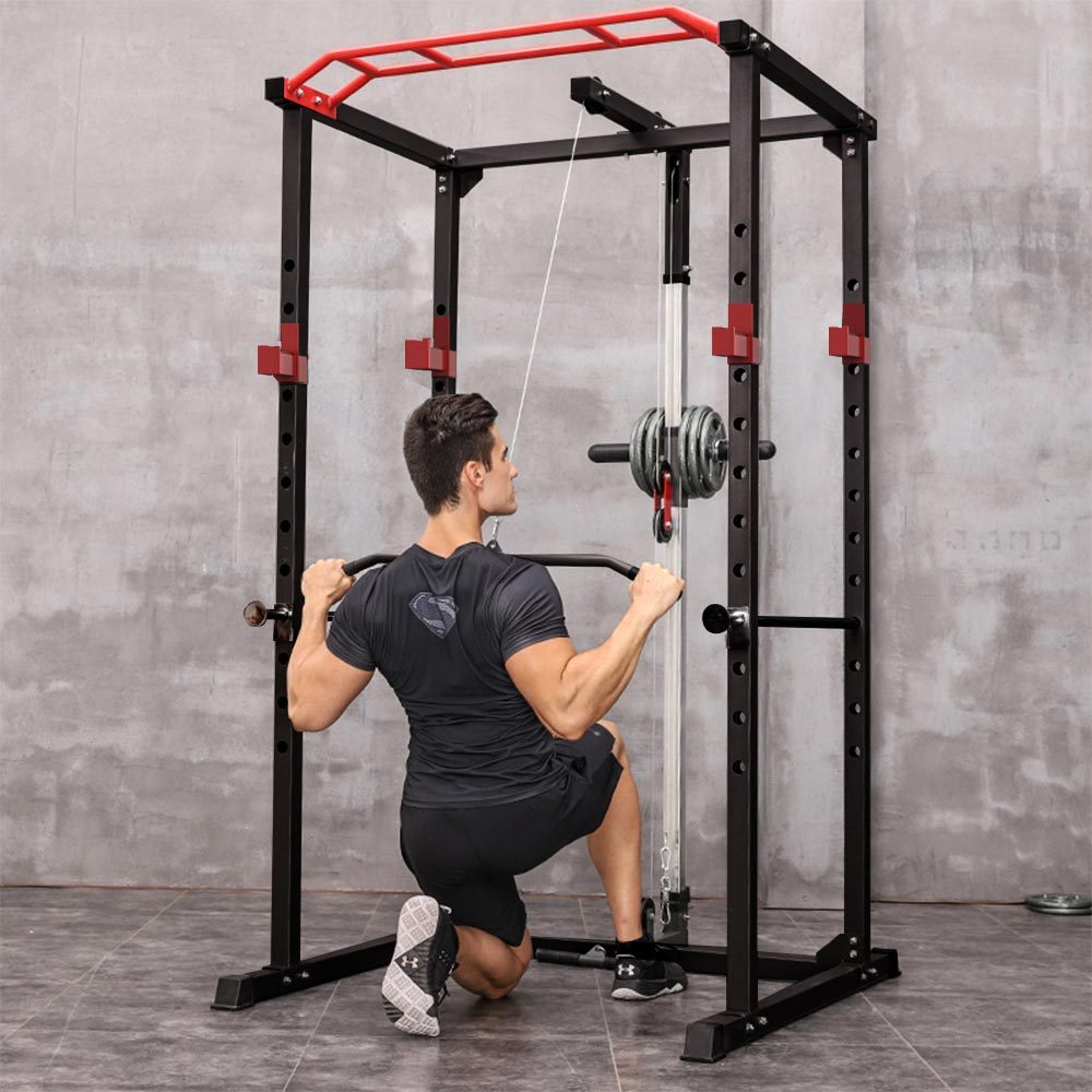 B-READY Multi-functional Power Cage Home Adjustable Pullup Squat Rack Capacity Comprehensive Fitness Barbell Rack
