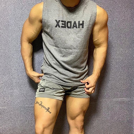 B-READY Cotton Vest Tank Top Sleeveless T-shirt Male Muscle Type Male Running Equipment Training Gym Clothes