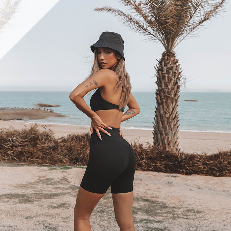 B-READY 
Woman Sports Dance Jumpsuit Seamless Sexy Yoga Bodysuit Jumpsuit Gym