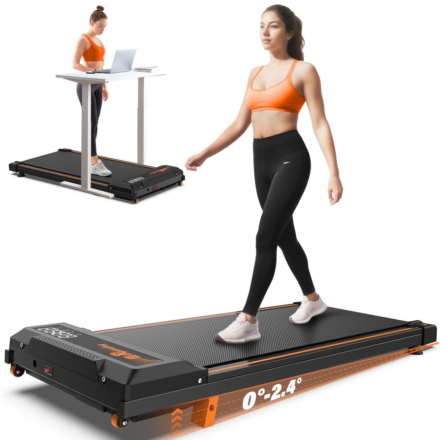 B-READY Home Treadmill With Remote Control, Easy-to-move Wheels, Display Screen, Three-level Incline, Suitable For Indoor Exercise And Aerobic Exercise