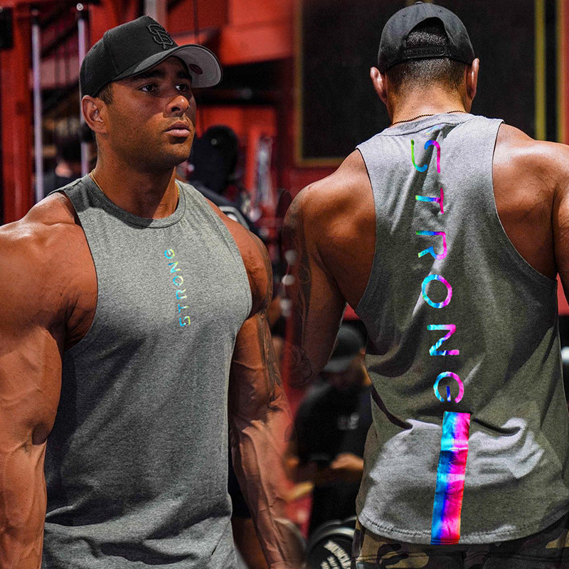 B-READY Sports Vest Muscle Fitness Brother Loose Cotton Sleeveless Shirt