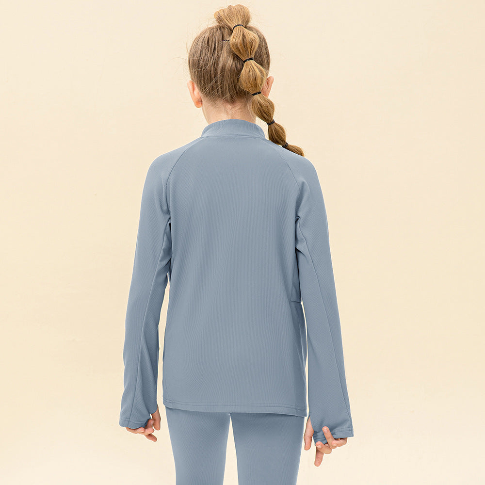 B-READY Kids' Warm Yoga Suit Zipper Running
