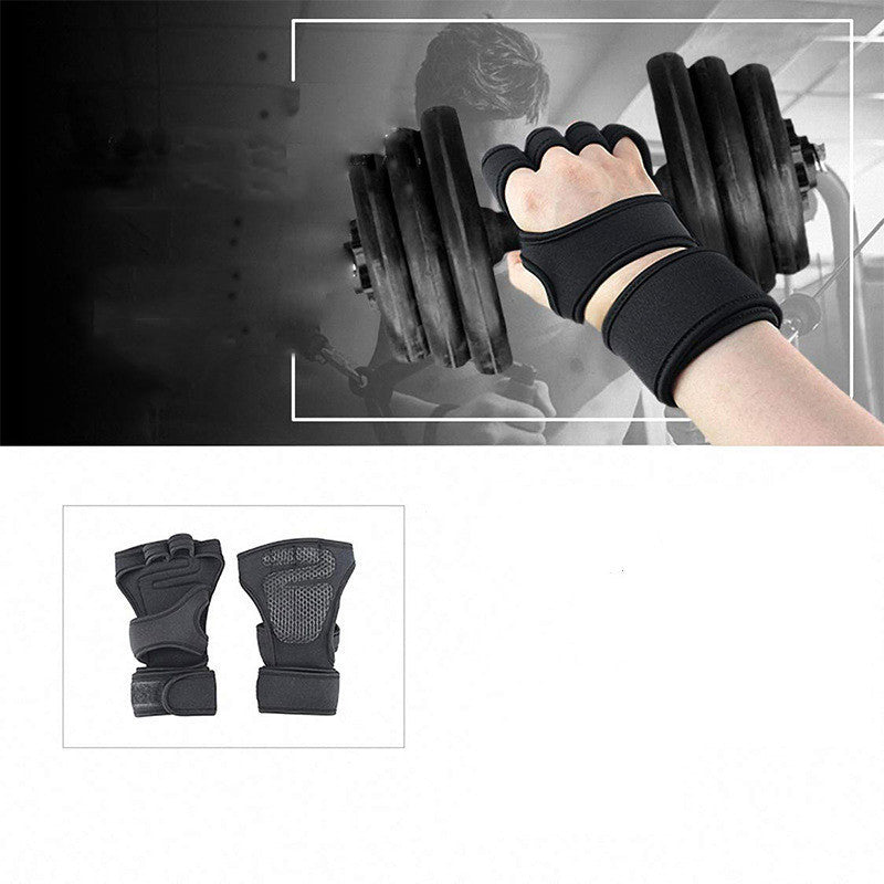 B-READY New Sports Half Finger Gloves Non-slip Silicone Palm Protection Fitness Equipment Gloves Gym