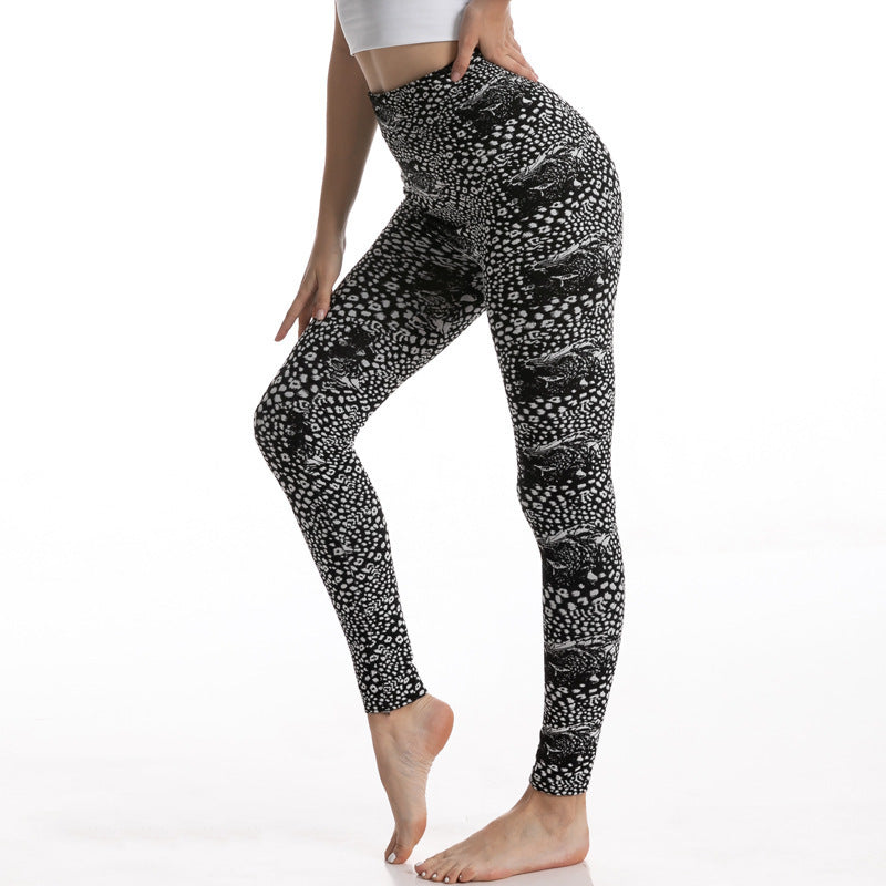 B-READY Woman Gym High Waist Leopard Print Leggings
