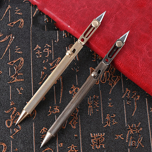 B-READY Brass Tactical Pen With Knife Signature Pen B-PREPARED 2026