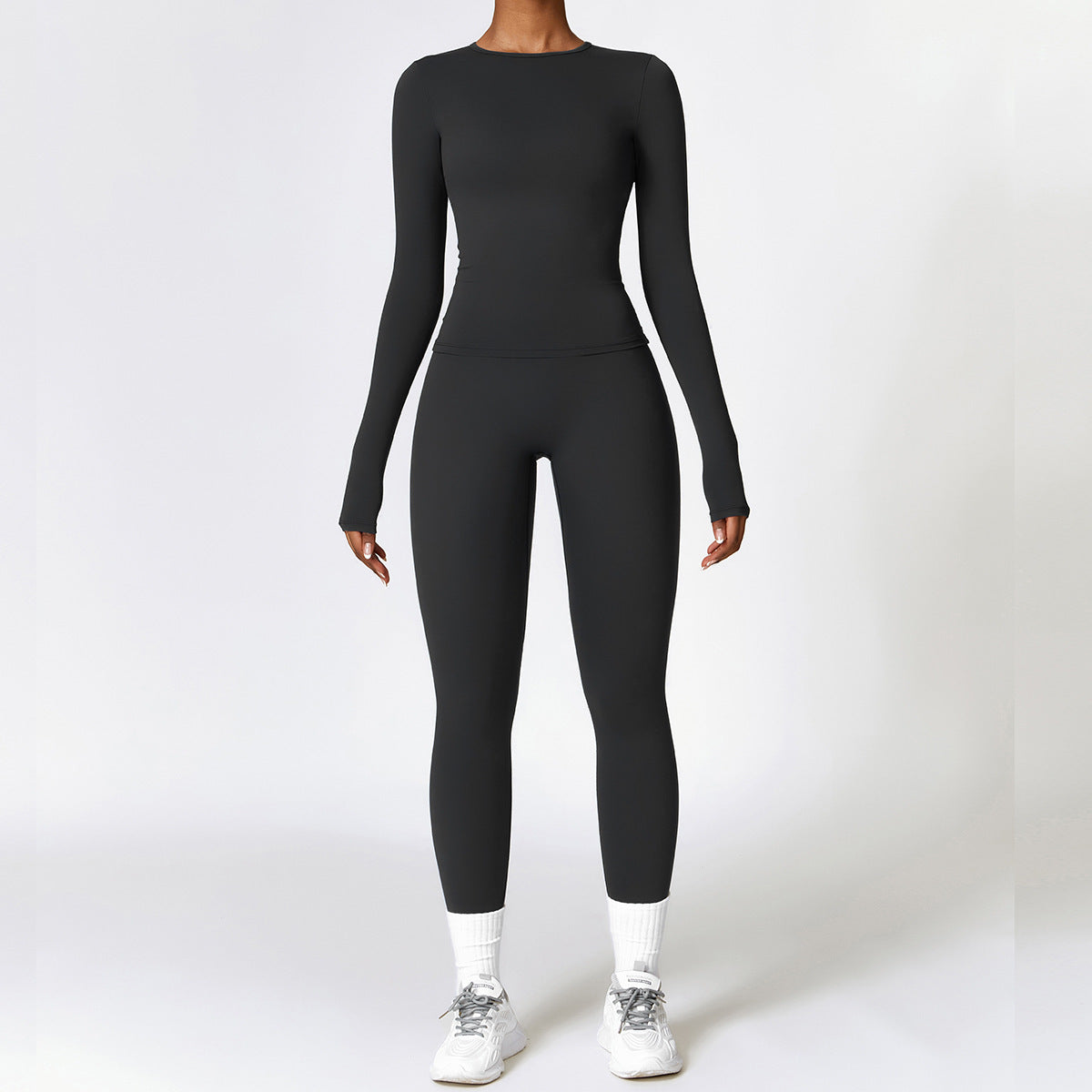 B-READY Tight-fitting Brushed Yoga Suit Quick-drying Fitness Clothes  Fitness Long Sleeve Tracksuits Sports Suit Gym Top High Waist Leggings Women Sets Yoga Set