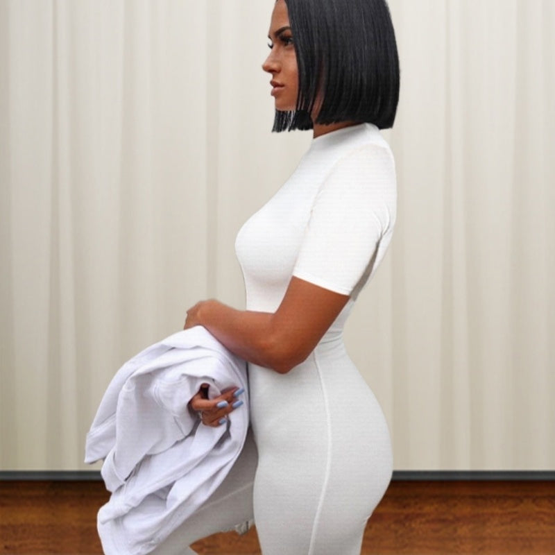 B-READY Fashion Short Sleeve Sports Yoga Jumpsuit