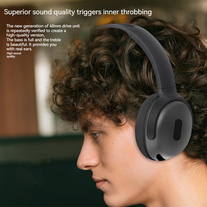 Foldable Wireless Headphones Bluetooth Sports Gym Fitness Running Earphones Hifi Stereo Noise Cancelling Headphones With Mic Over Ear Gamer Headsets