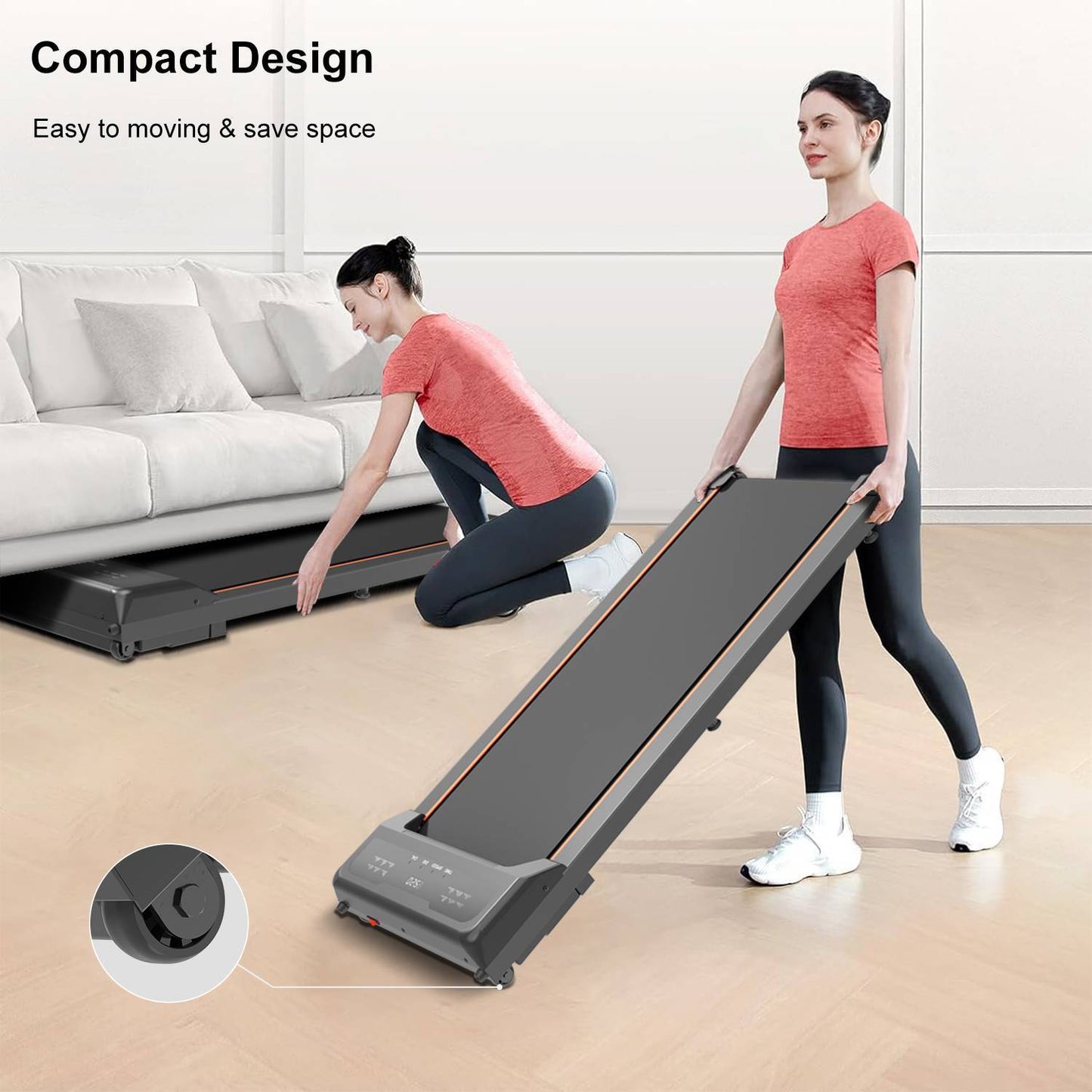 B-READY Smart Ai Walking Pad Under Desk Treadmill LED Display And Remote Control Portable Treadmill inclusive Course
