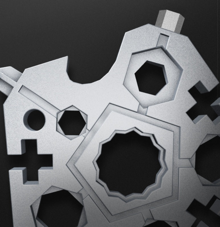 23 In 1 Pentagonal Snowflake Wrench Screwdriver Multitool Outdoor Bicycle Repare Tool Portable EDC Spanner Key Chain B-PREPARED 2026