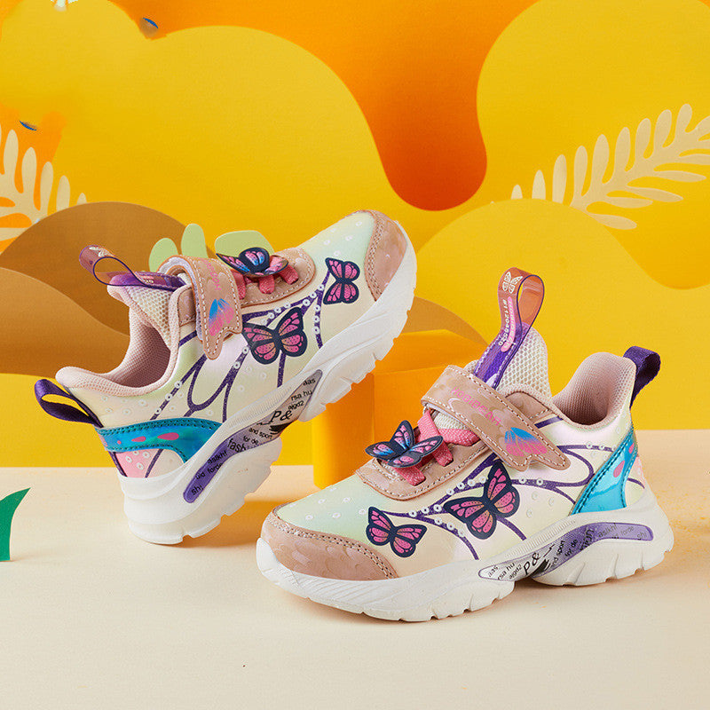 B-READY New Style Big Kids Sneakers Butterfly Fashion Girls Shoes Casual Shoes