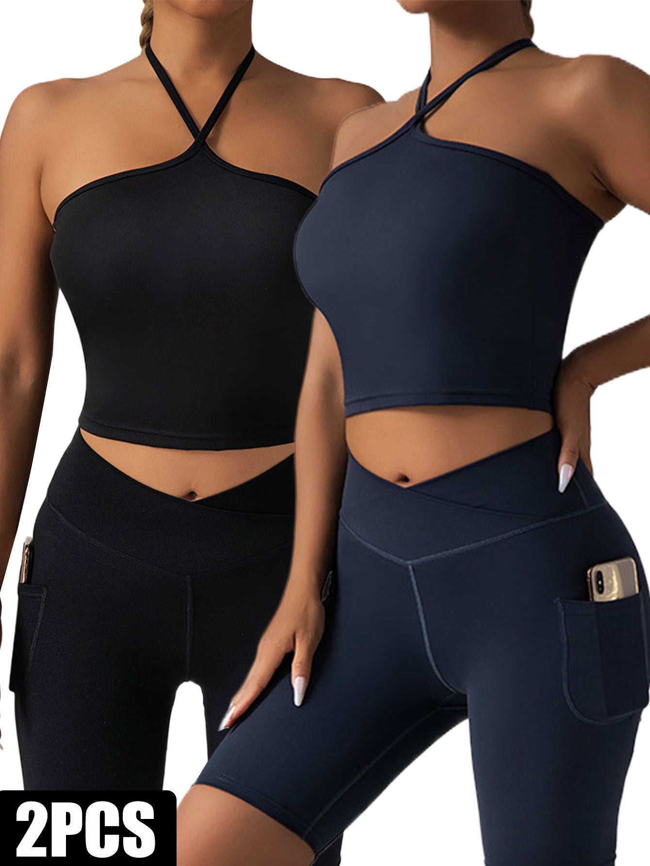 B-READY 2 Pieces Sports Bra Athletic Running Sports Bra