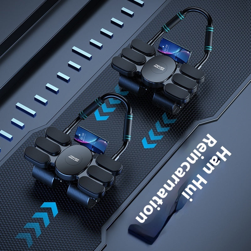 B-READY Home Four-wheel Abdominal Wheel Automatic Rebound Abdominal Muscle Training Firm Abs Thin Belly AB Roller Sports Fitness Equipment