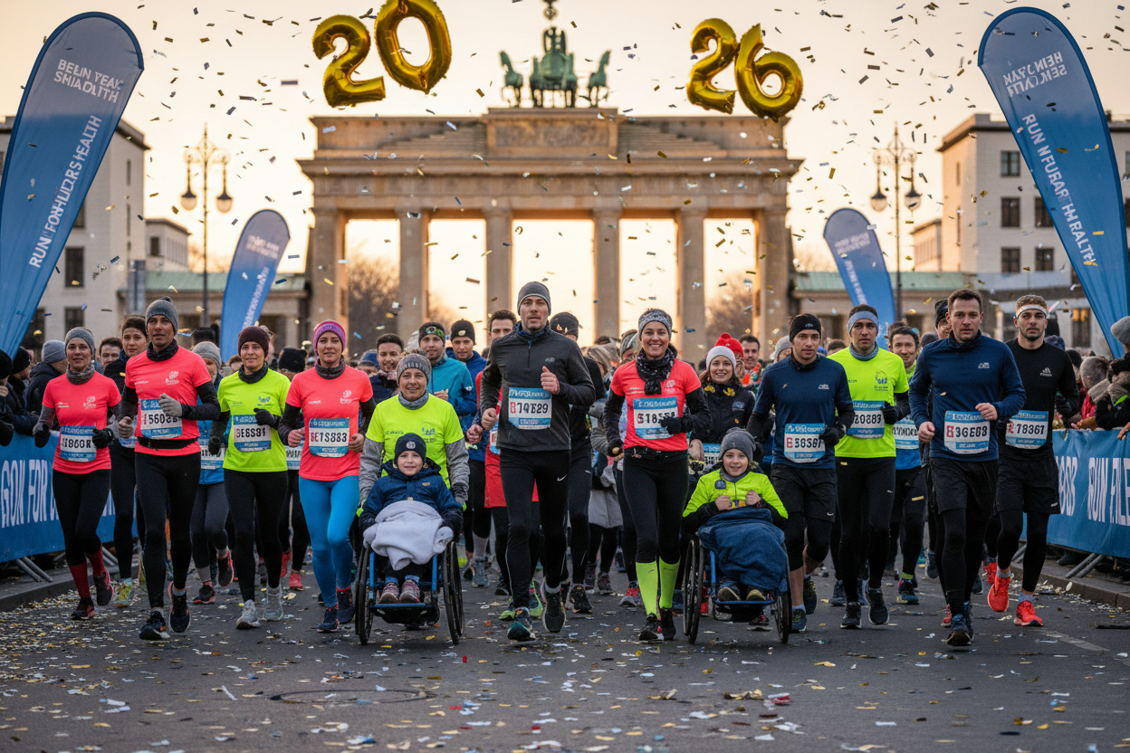 Experience the magic of Berlin while running for a purpose that truly matters.
The B-READY RUNNERS – Run Into The New Year 2026 Half Marathon unites athletes, families, and companies to support children battling cancer, disabilities, and mobility challenges.