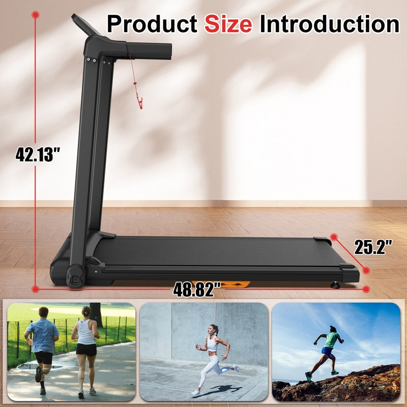 B-READY Smart Home Folding Treadmill With Incline 2.5HP 12KMH Electric Treadmill For Home Foldable, Bluetooth Music Cup Holder Heart Rate Sensor Walking Running Machine For Indoor Home Gym Exercise Fitness incl. Trainigs Plan