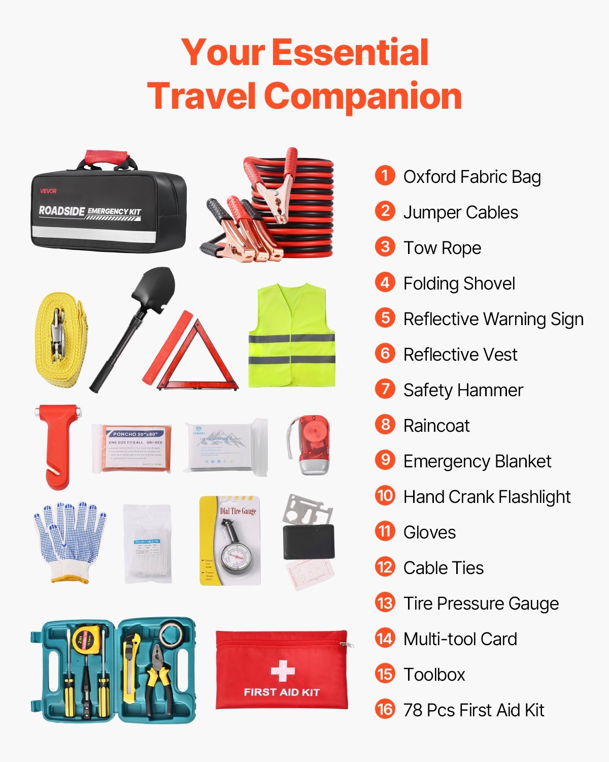 B-READY 31 Pcs Car Emergency Kit With Medical Emergency First Aid Kit For Vehicles B-PREPARED 2026