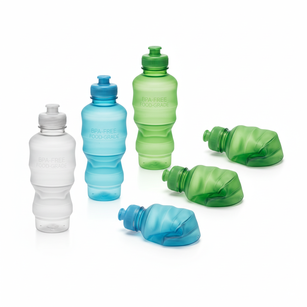 💧 Faltbare Wasserflasche - Platzsparend &amp; Praktisch!

Minimalistisch &amp; Effizient! Faltbare Flasche für Läufer die Gewicht sparen wollen.

✅ Features:
📦 Faltbar - Auf 1/3 Größe zusammenrollbar
💧 750ml Kapazität - Groß wenn voll, klein wenn leer
🪶 Ultraleicht - Nur 50g
🔒 Auslaufsicher - Sicherer Verschluss
♻️ BPA-frei - Lebensmittelecht
🎨 Farben: Transparent, Blau, Grün
💡 Perfekt für:
Minimalistische Läufer
Reise-Marathons
Backup-Flasche
Gewichtsbewusste Athleten