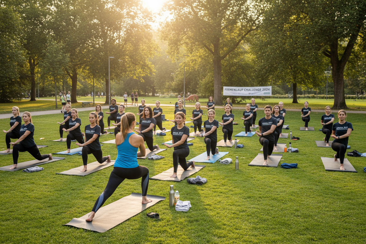 🧘♀️ FIRMEN-YOGA ACTIVE WARM-UP - Perfekt vor dem Firmenlauf!

Professionelles Warm-up für Ihr Team! 30 Minuten geführtes Stretching &amp; Mobilisation vor dem Firmenlauf oder Marathon-Event.

✅ Was ist enthalten (€800):
🧘 30 Minuten Programm - Warm-up, Stretch, Mobilisation
👨🏫 Zertifizierter Trainer - Professionell &amp; erfahren
🧘♂️ Yoga-Matten - Für alle Teilnehmer gestellt
💧 Getränke - Wasser &amp; isotonisch
📋 Organisation - Komplette Planung &amp; Zeitmanagement
🏢 Indoor/Outdoor - Flexibel an e