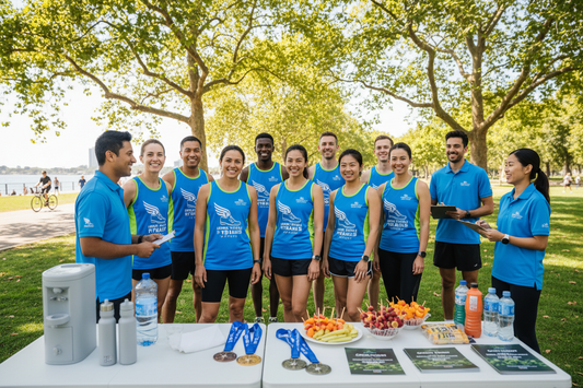 🔵 HYBRID RUN PAKET - Lokal, Stressfrei, Ohne Straßensperren

Lokales Event ohne Behördenstress! Empfohlene Strecken, lokaler Treffpunkt, leichte Betreuung.

✅ Was ist enthalten:
🎽 Individuelles Trikot-Design - Mit eurem Logo
🗺️ Empfohlene lokale Strecken - Parks, Uferwege, Runden
📍 Lokaler Startzeitraum - Gemeinsamer Treffpunkt
🚰 Getränke am Treffpunkt - Wasser &amp; Iso-Getränke
👥 Betreuung Light - 2-3 Betreuer vor Ort
🏅 Medaillen &amp; Zertifikate - Digital &amp; optional physisch
🏆 Live-Leaderboa