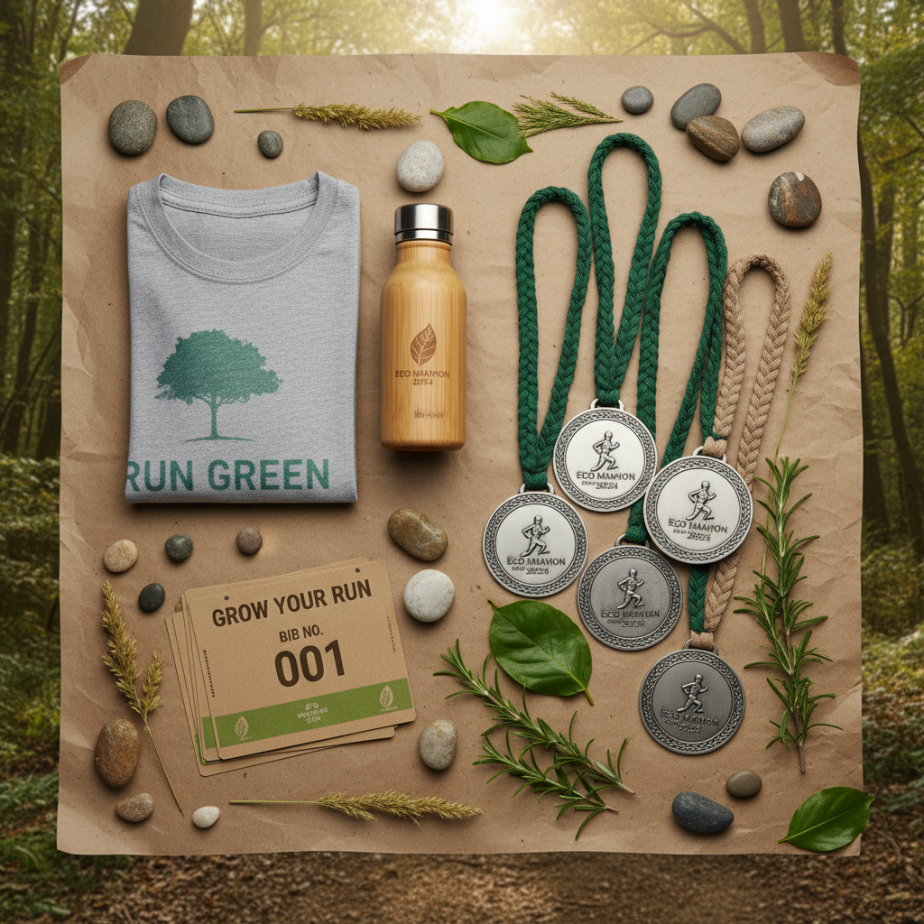 Nachhaltiges Eco Marathon Event mit recycelten Materialien
