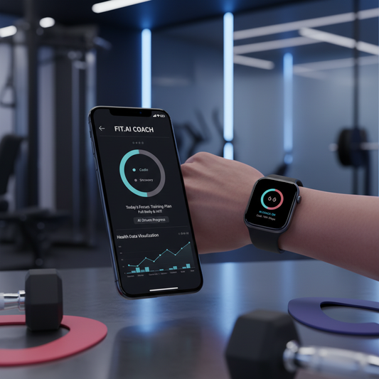 AI Fitness Coach App auf Smartphone und Smartwatch