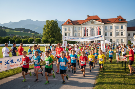 Schul-Sportfest Marathon mit Schülern und Lehrern