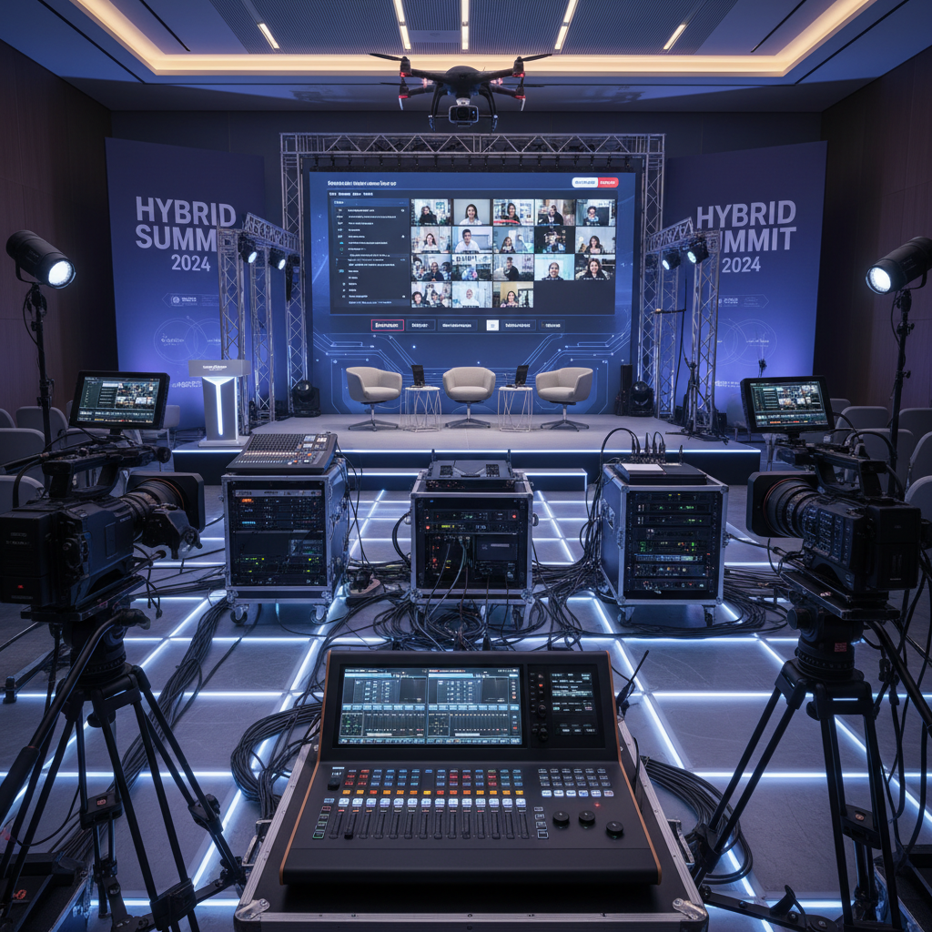 Professionelles Hybrid Event Livestream Setup